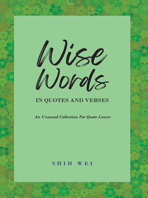 cover image of Wise Words In Quotes and Verses